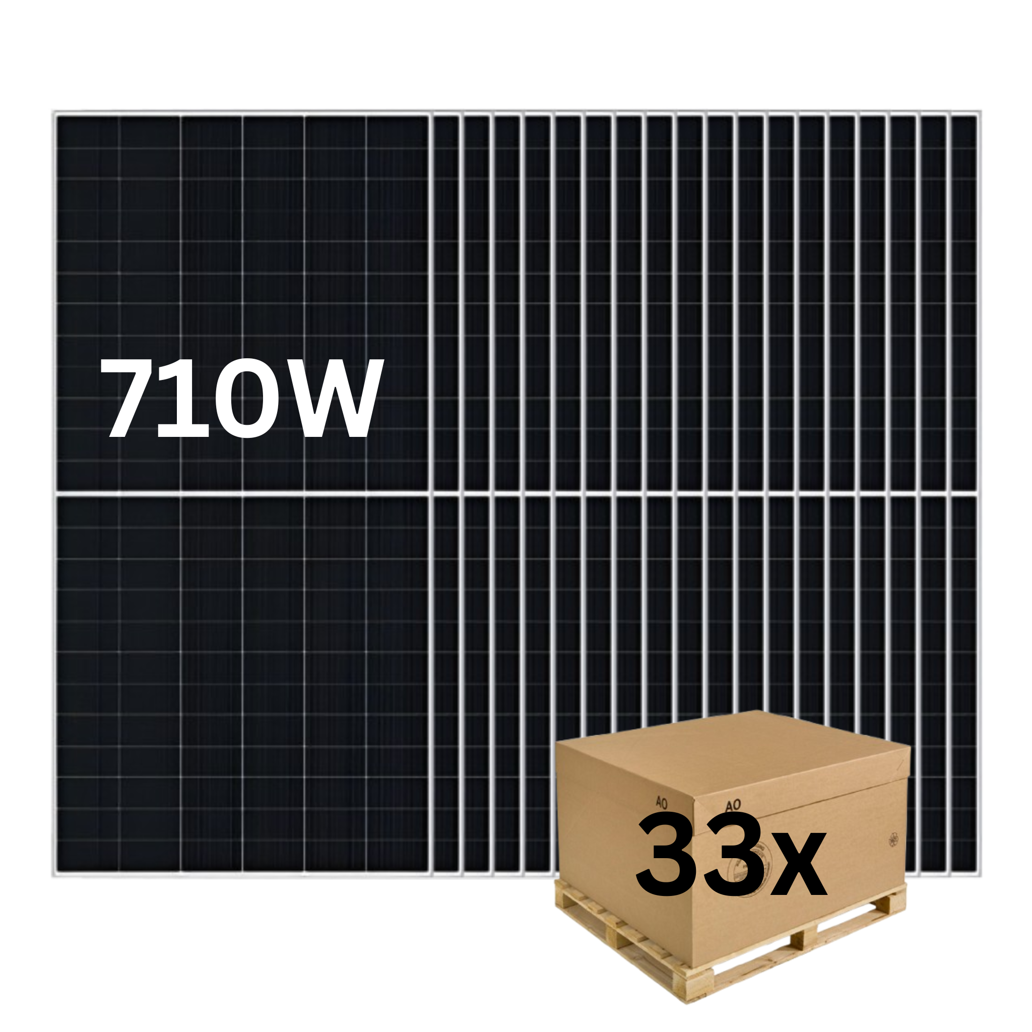 Dmegc 710W Infinity BiFacial Double Glass N-type Silver Frame Solar Panel - Pallet of 33