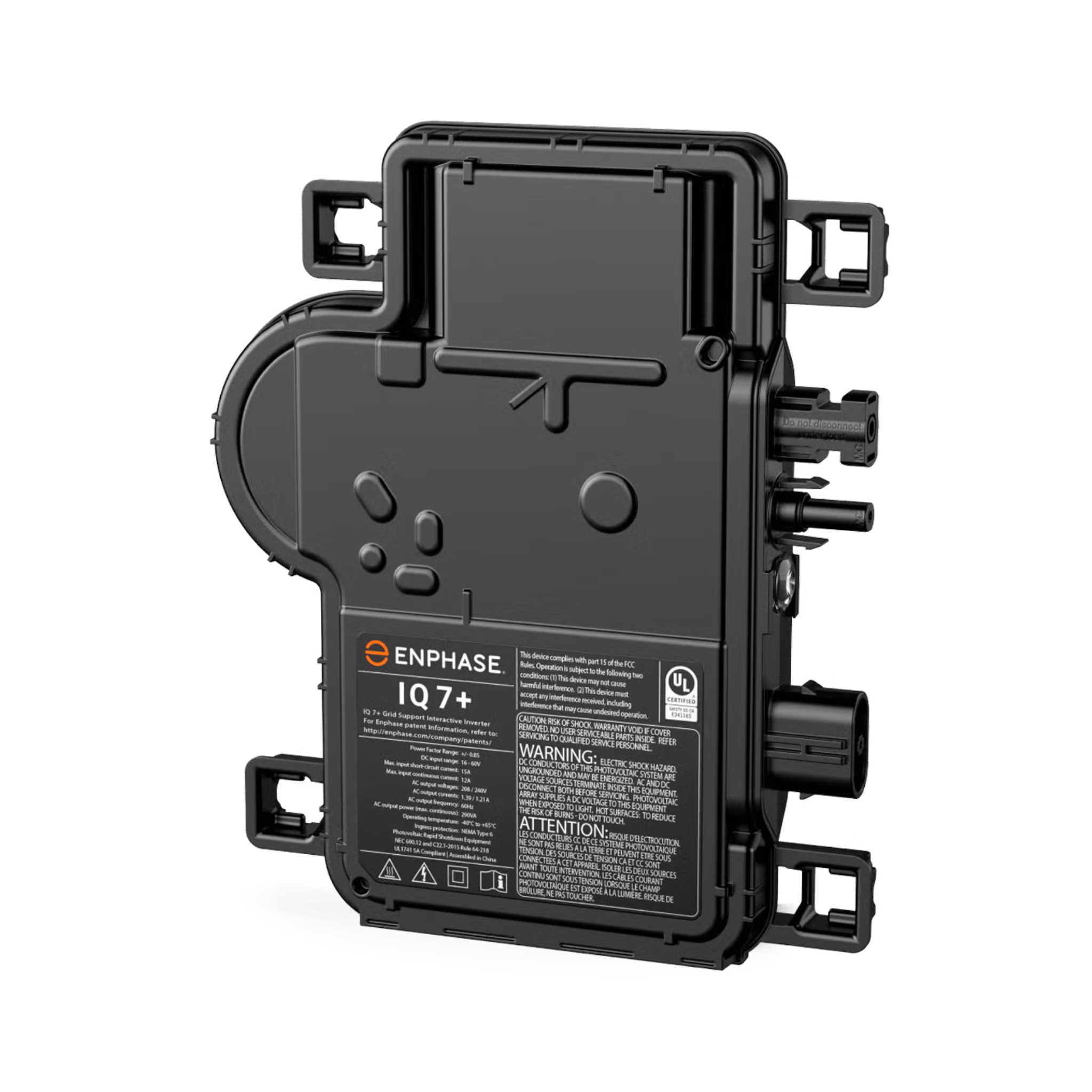 Enphase IQ7 Plus 60 and 72 cell MC4 Single Phase Microinverter