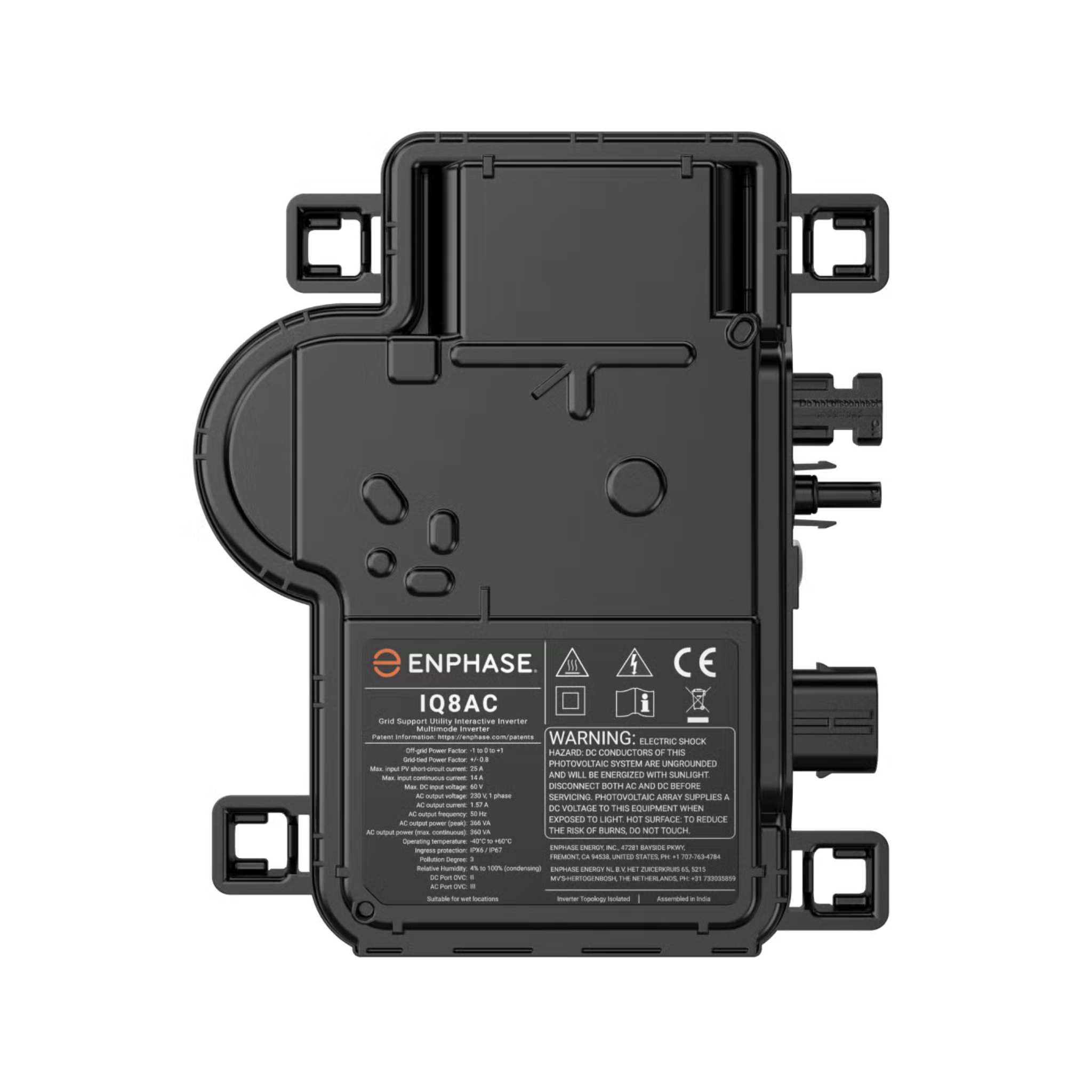 Enphase IQ8AC 54 to 72 cell Single Phase Microinverter 366 VA peak power MC4