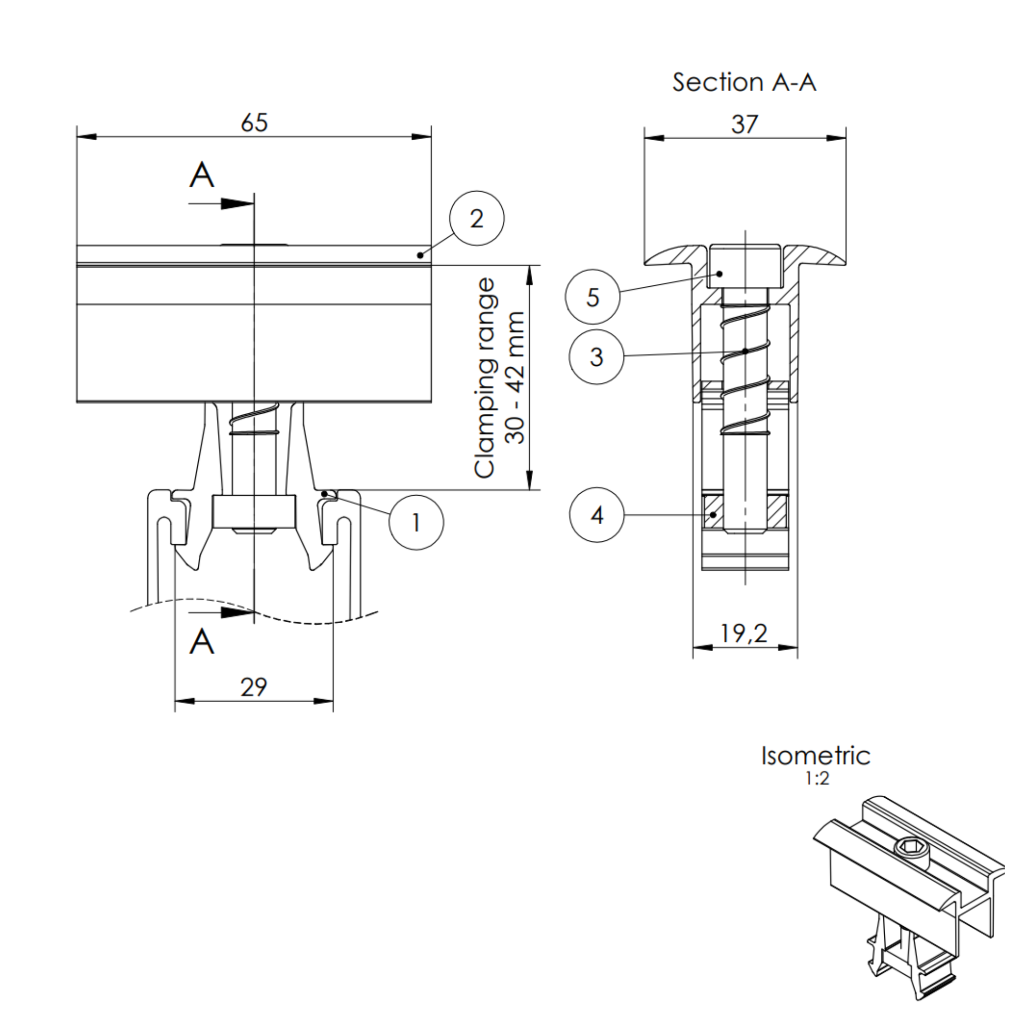 K2 Universal Mid Clamp One SILVER 30-42mm