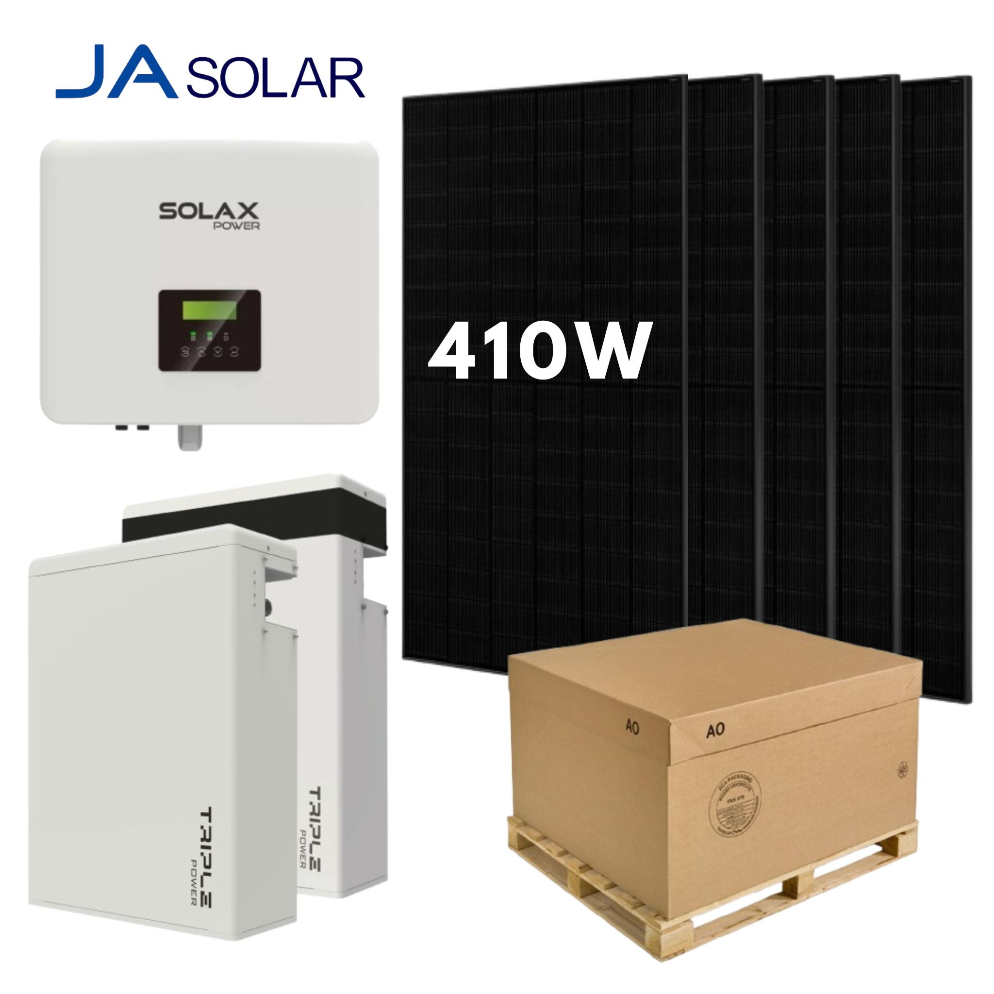 Complete Solar Kit: SolaX 5kW Hybrid Inverter, 5x JA Solar 410W Panels & SolaX 11.6kWh Battery