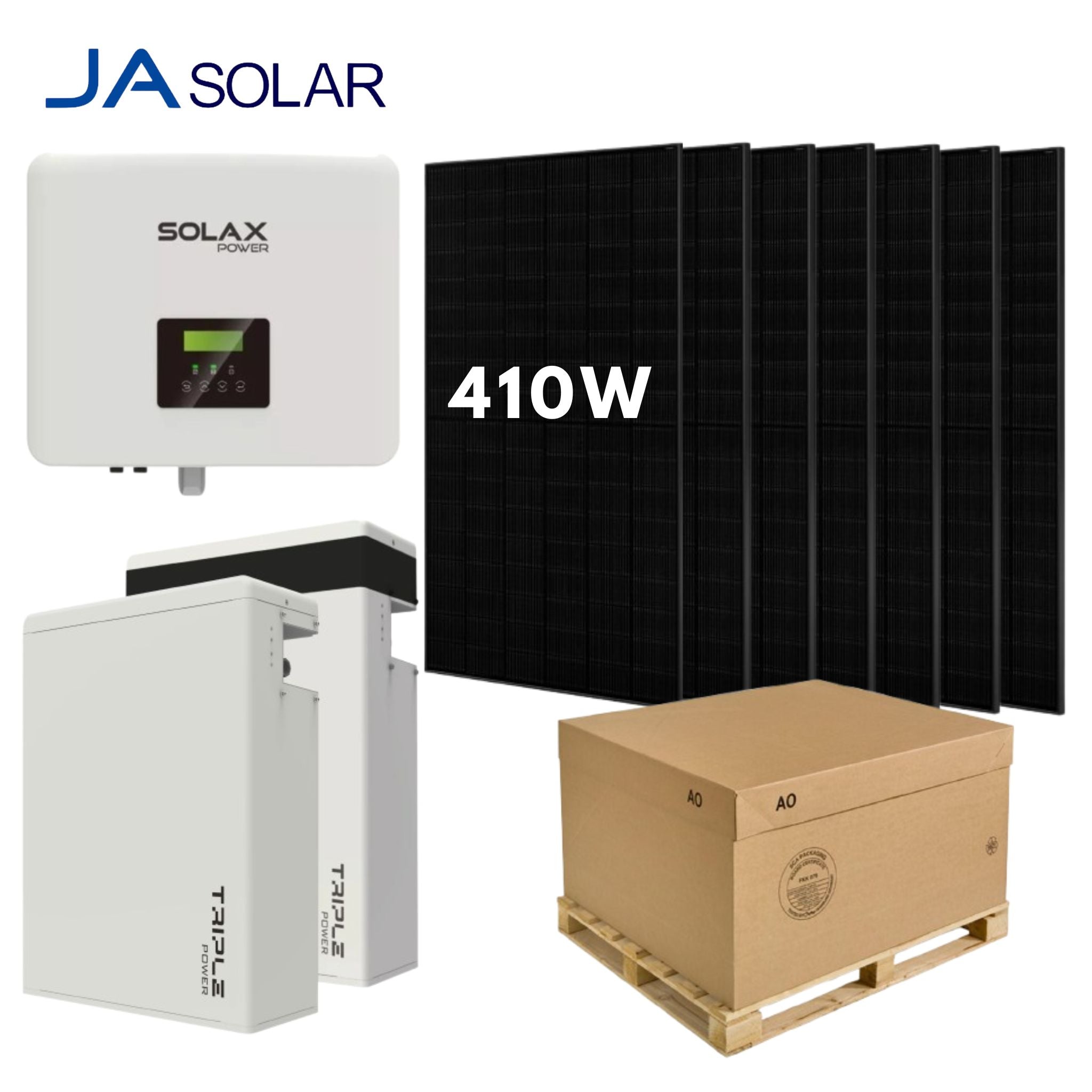 Complete Solar Kit: SolaX 8kW Hybrid Inverter, 7x JA Solar 410W Panels & SolaX 11.6kWh Battery