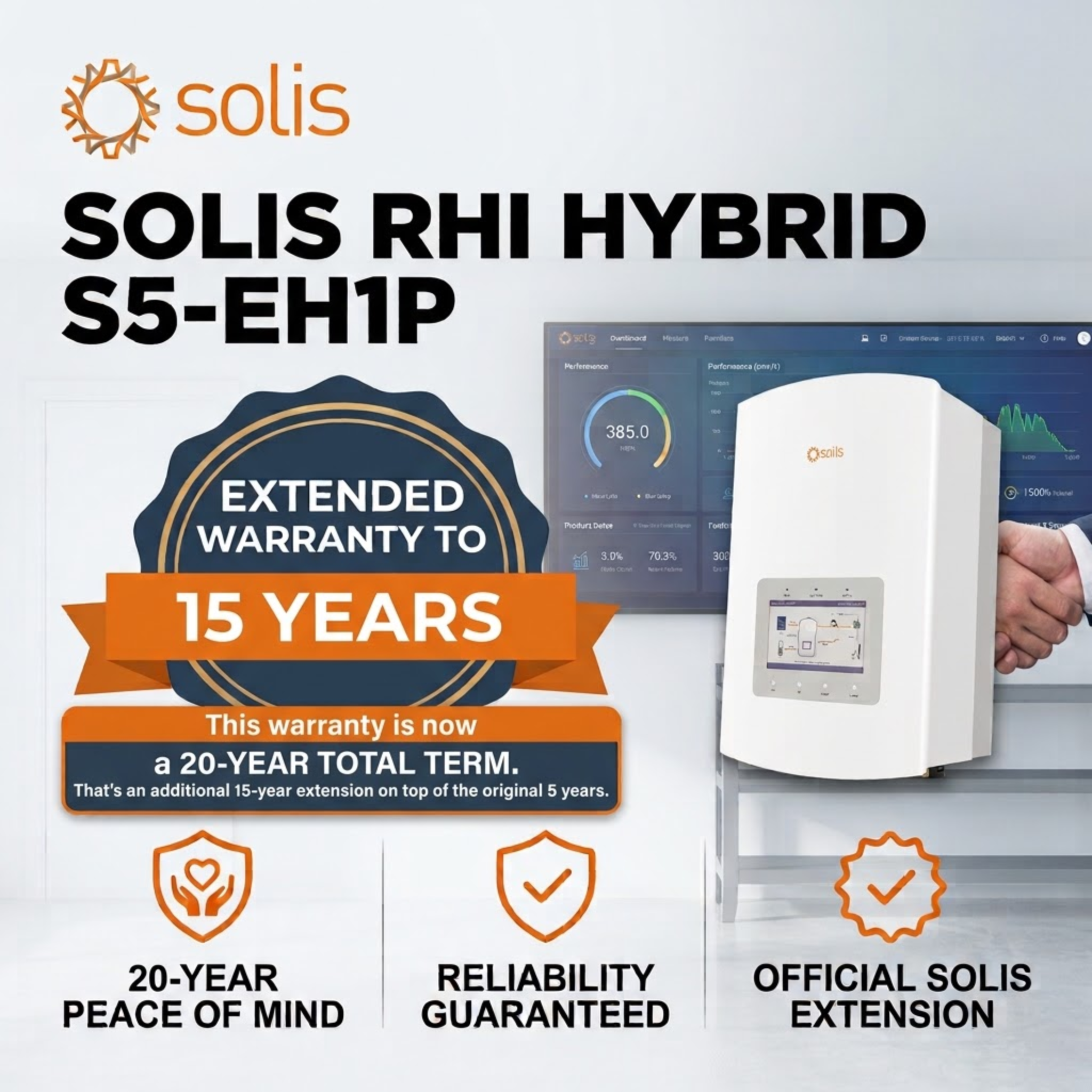 Solis Warranty Ext. of 15 years (Total 10y) for 3.0 to 6.0kW S5-EH1P