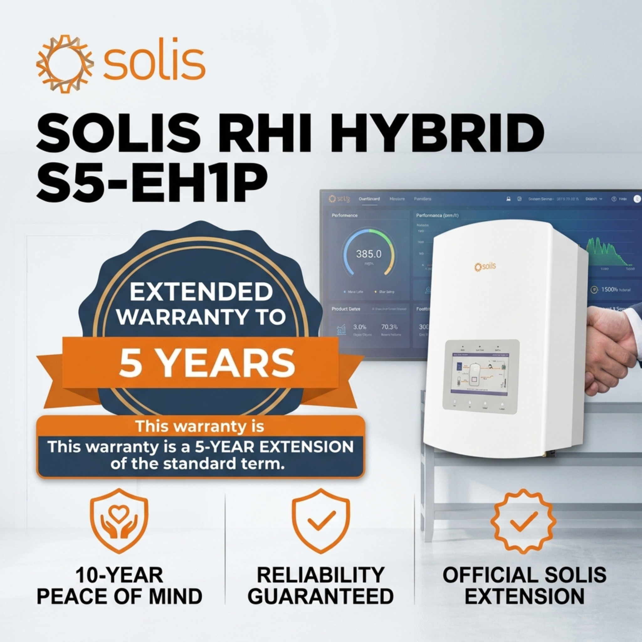 Solis Warranty Ext. of 5 years (Total 10y) for 3.0 to 6.0kW S5-EH1P