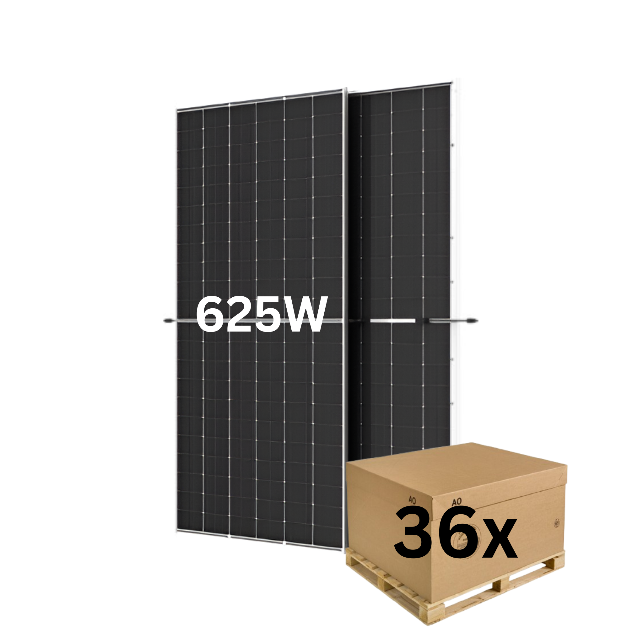 Trina 625W Vertex N Dual Glass N-type i-TOPCon Silver Frame BiFacial Solar Panel - Pallet of 36